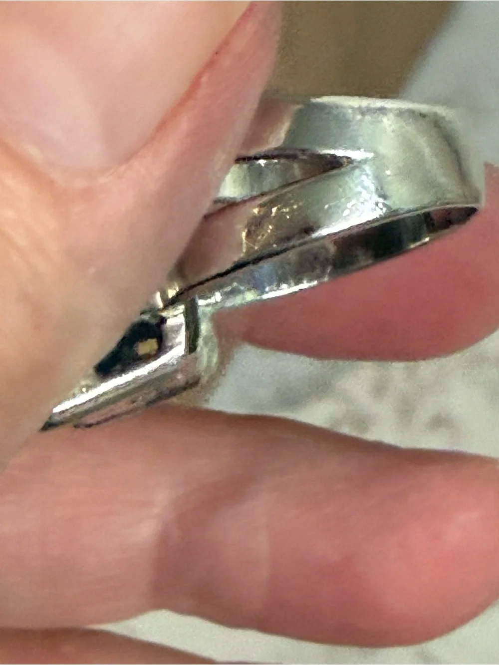 Vintage Abalone Sterling Silver Ring Size 7.25 Split Shank